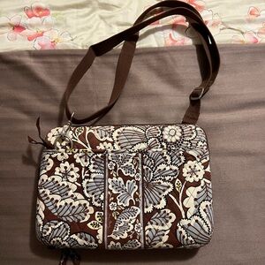 Vera Bradley Slate Blooms Hard Shell Tablet Bible Case Ziparound Adj Strap